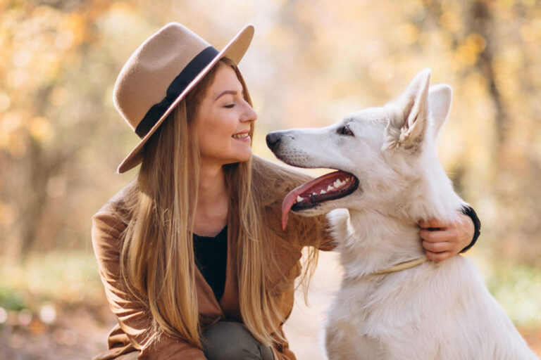 A woman with Dog